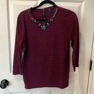 J Crew jeweled tee,long sleeve